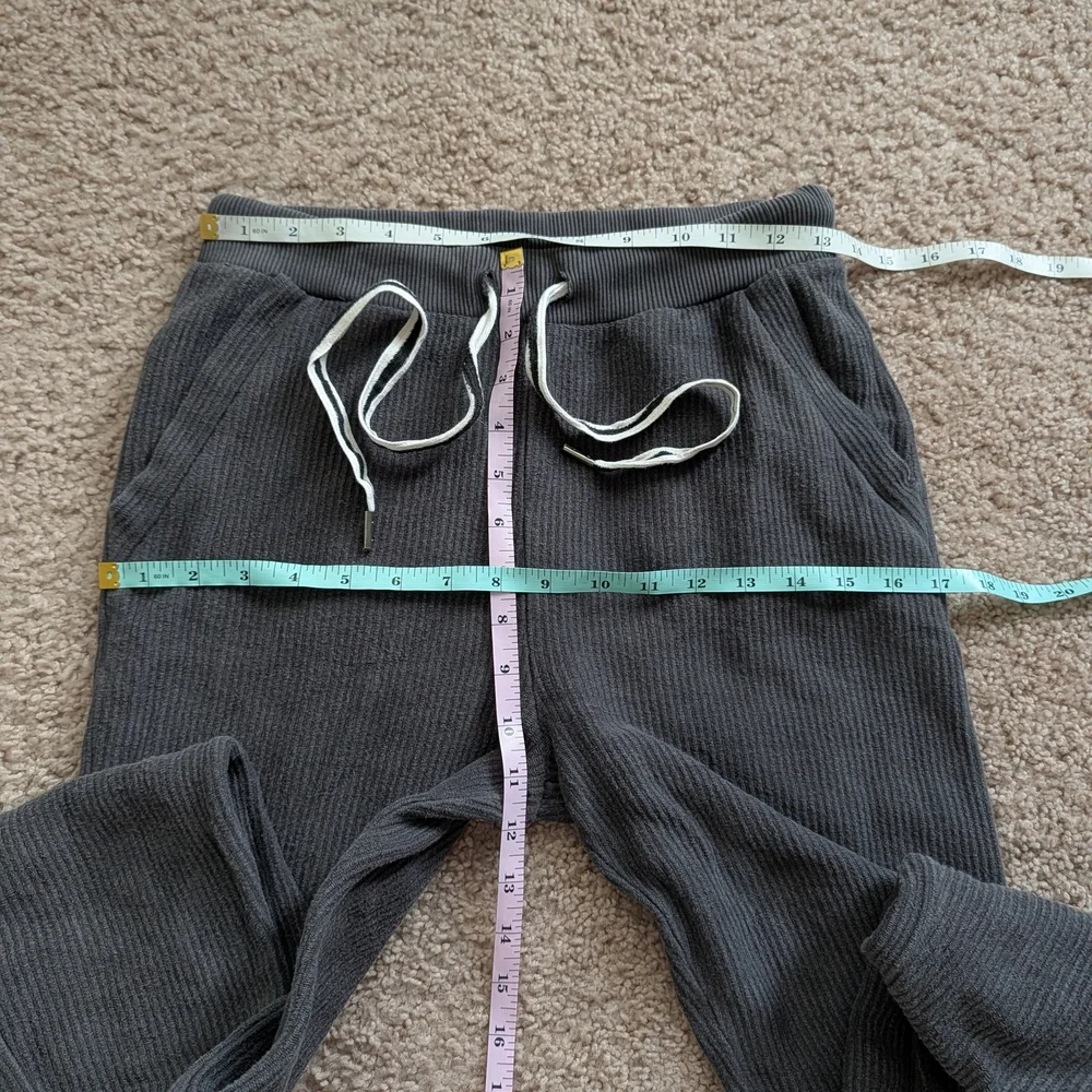 Aerie Charcoal Gray Ribbed Lounge Jogger Sweatpants Size Small - Picture 7 of 9
